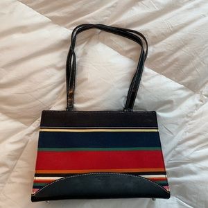 Kate Spade canvas and leather medium shoulder bag.